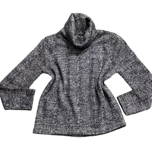 J Crew Mercantile Glen Plaid Cowl Neck Long Sleeve Boxy Pullover Sweater L #226A - Picture 1 of 7